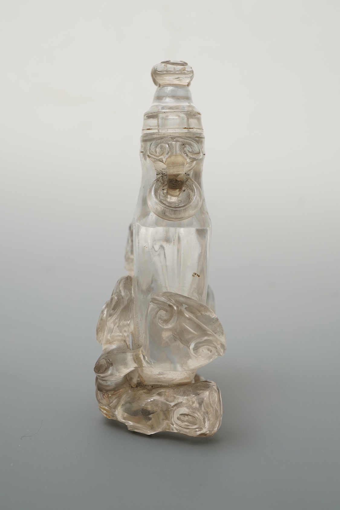 A Chinese rock crystal small vase and cover, 18th/19th century